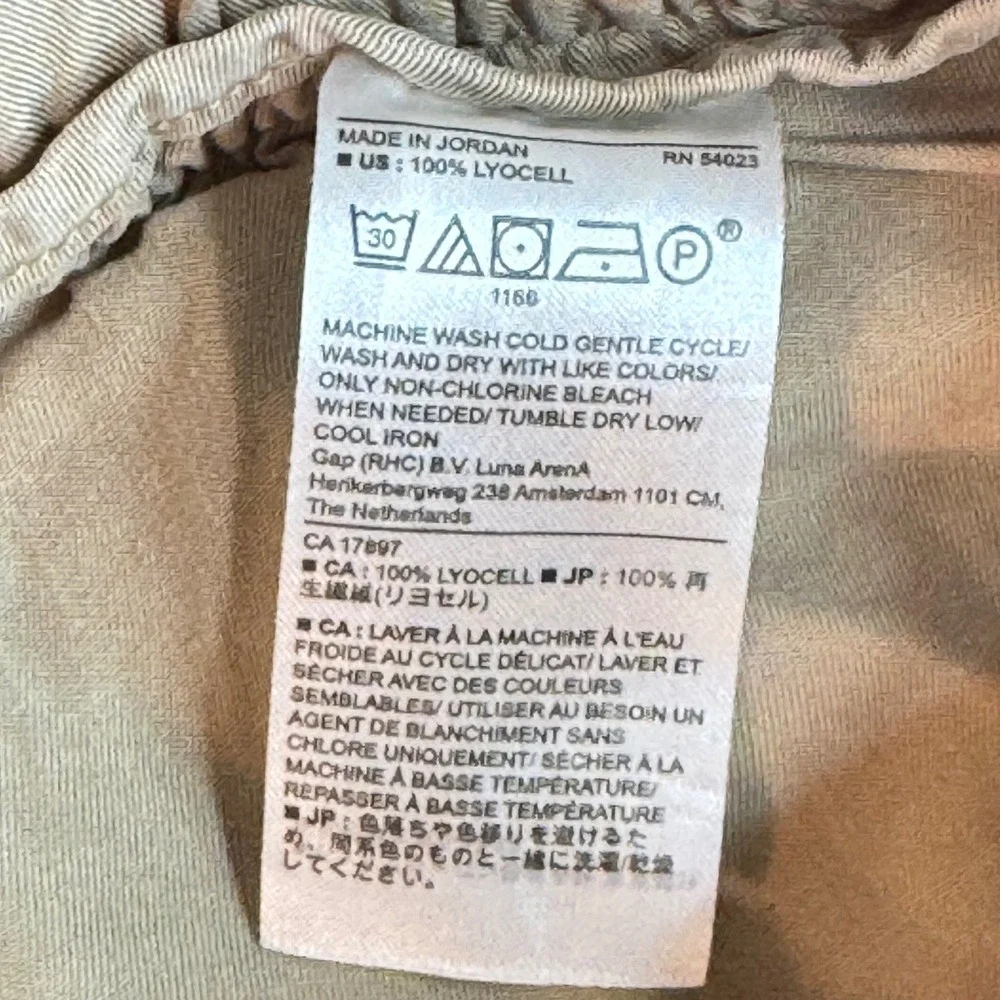 Banana Republic Mens Tan Lyocell Cargo Jogger Pants Elastic Waist Khaki Size M